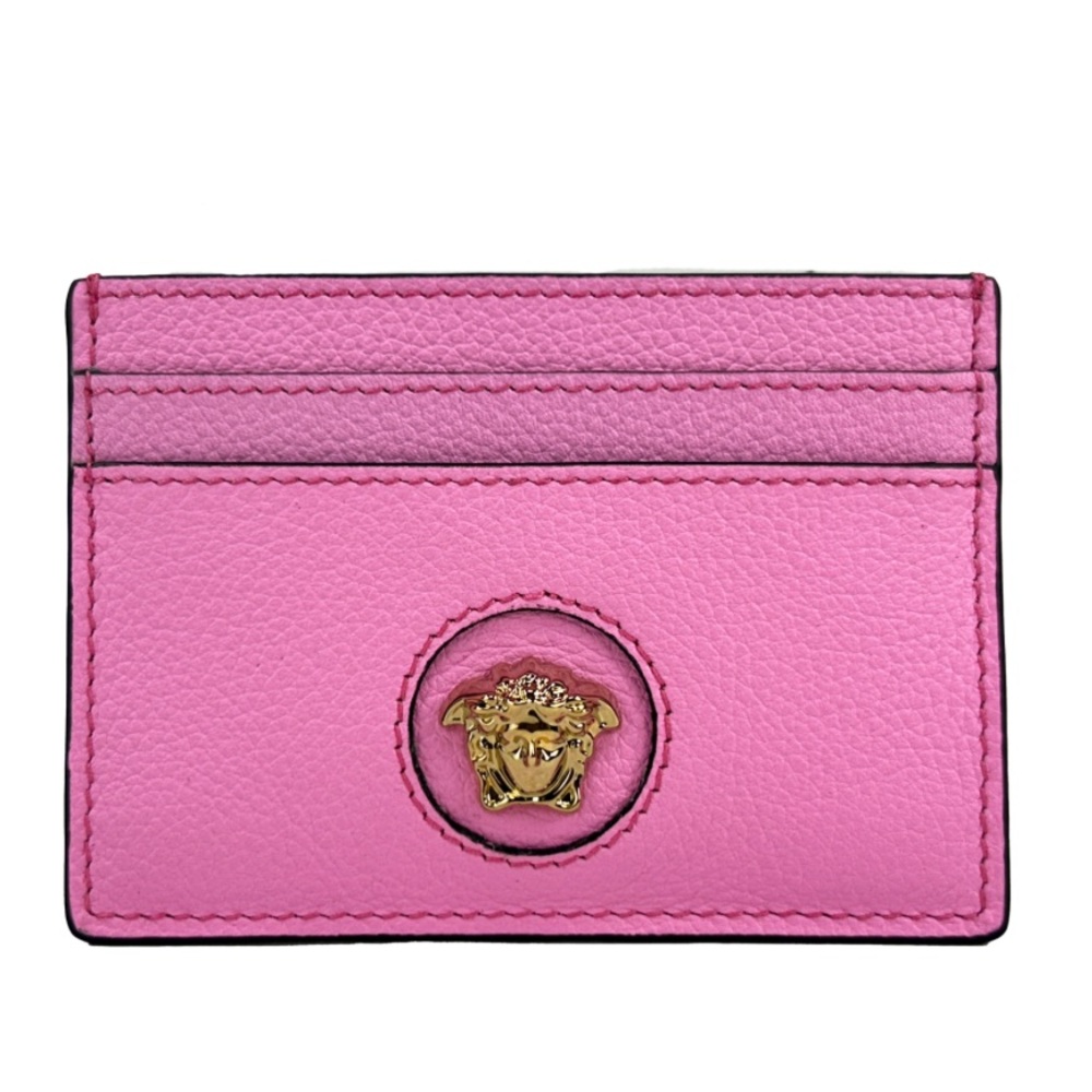 Versace Pink Card Holder Versace Mini Medusa Pink Leather Slim Card Case Wallet